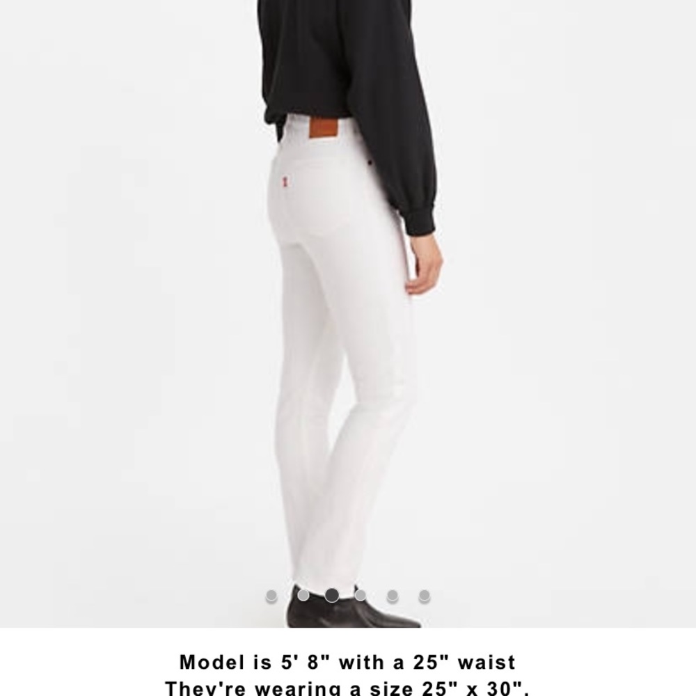 Levi’s White 501 Skinny Jeans - Picture 4 of 5